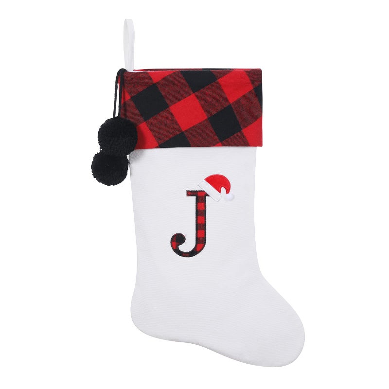 SIRIPHUM 20 Inches Initial Monogram Embroidered lettetr Christmas Stocking - Image 1